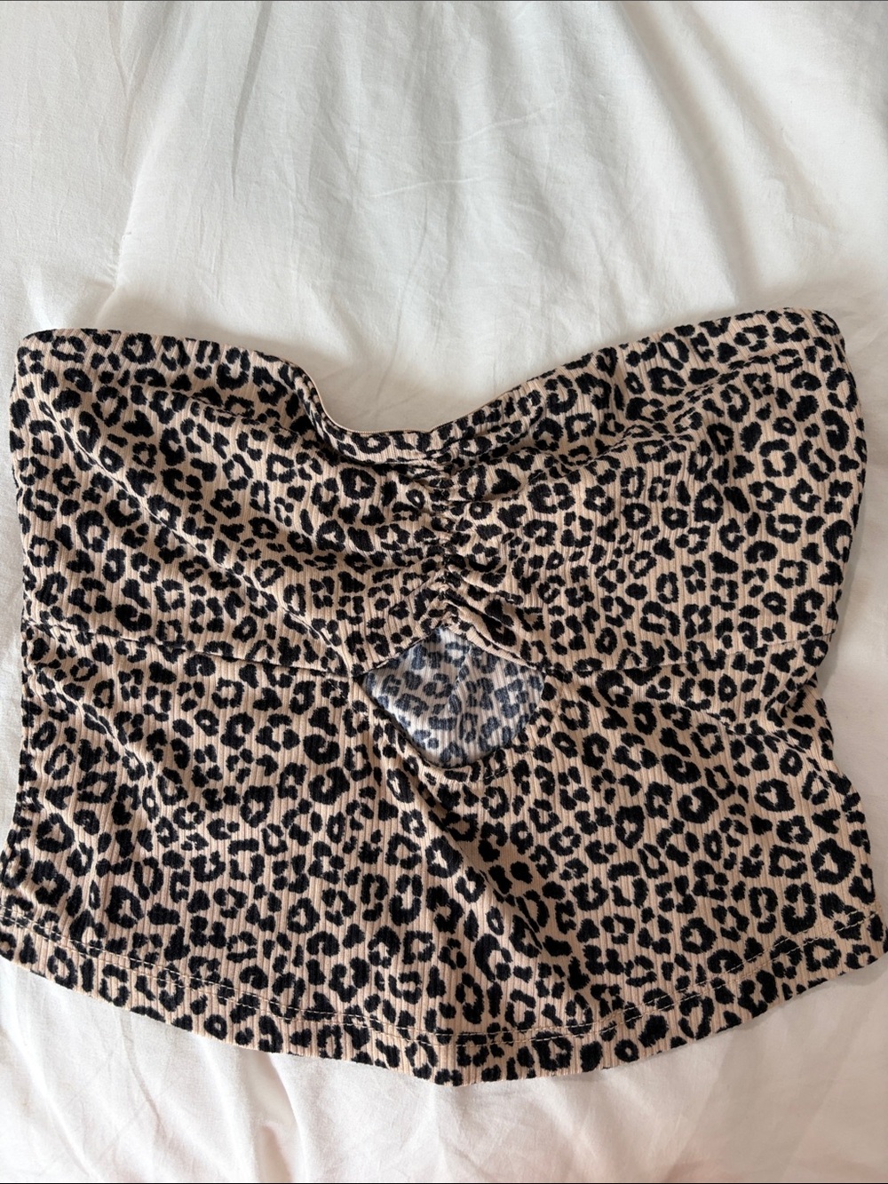 Rue21 Leopard Print Strapless Crop Top - Tan & Black